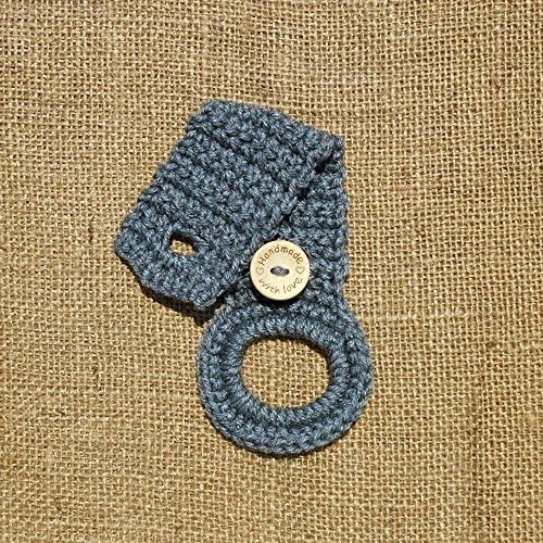 Crochet Hanging Kitchen Dish Towel Holder (Grey)