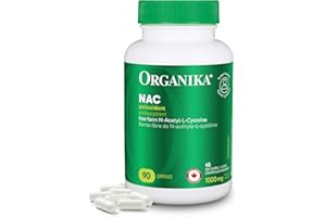 Organika Canadian-Made NAC (N-Acetyl-L-Cysteine) 500mg- Supports Antioxidant Glutathione Levels, Immune System Support, Liver