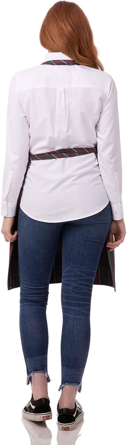 Chef Works Unisex Striped Bib Apron: Clothing