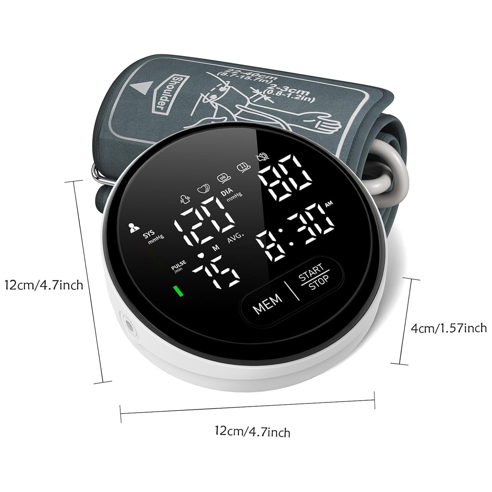 Blood Pressure Monitor Upper Arm Automatic Monitors for Home Use Adjustable 8.7