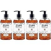 Zum Indigo Wild Hand Soap – Natural Liquid Soap for Bathroom & Kitchen – Amber Scent – 12 oz (4 Pack)