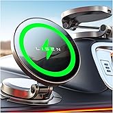 LISEN for Magsafe Car Mount Charger, 15W Fast Charging Ultra Magnetic Car Phone Holder [Mini & Metal], 2026 Wireless Magsafe Car Charger Dashboard Car Phone Mount for iPhone 17 Pro Max 16 15 14 13