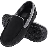 Lulex Mens Slippers Moccasins for Mens Memory Foam House Slippers Indoor Outdoor House Shoes