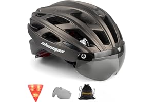 Shinmax Bike Helmet, CPSC/CPC Bike Helmet for Adult Men Women with Magnetic Goggles&Led Back Light Cycling Helmet Adjustable SM-T69
