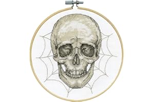 DESIGNWORKS INK Design Works Crafts Inc. Skull Counted Cross Stitch Kit with Hoop