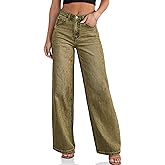 Cicy Bell Womens Wide Leg Baggy Jeans High Waisted Boyfriend Loose Denim Pants with Pockets