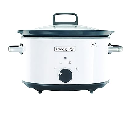Crock-Pot CSC030X weißer Schongarer - Das Original aus den USA | Slow Cooker 3.5 L | Warmhaltefunktion | mit Rezeptheft | Spü