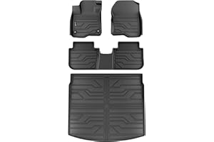 KARPAL Floor Mats for Honda CRV 2023 2024 2025 2026 (Include Hybrid), All Weather Protection TPE Floor Liners Accessories Car Mats, Front & 2nd Row & Trunk Mat (Upper Position)