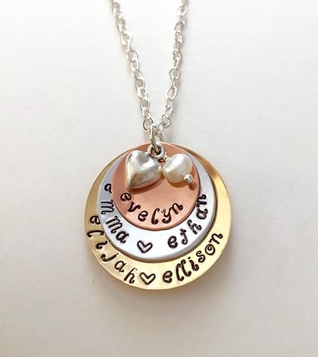 mom necklaces with children's names