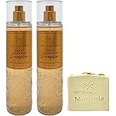 Bath & Body Works Sweet Cinnamon Pumpkin 2 Pack Fragrance Mist Bundle with a Wild Jasmine Bar Soap - Full Size