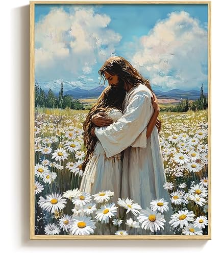 Amazon.com: KISSFOX Jesus Leaves the 99 Sheep OAK Wood Framed Wall