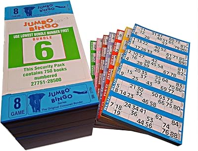 Jumbo 750 6 to View 8 Game Jumbo Bingo Books Tickets 7500 Pack