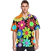 visesunny Mens Button Down Short Sleeve Dress Shirt Novelty Hawaiian Holiday Summer Funny Tops S-XXXL