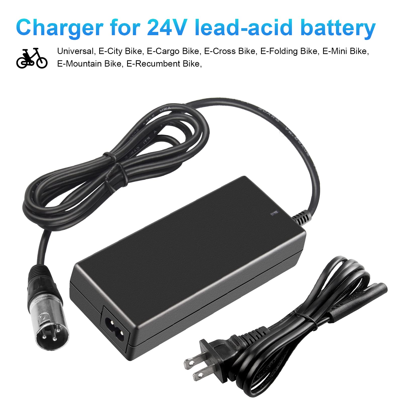 24V 2A Scooter Battery Charger for Golden Buzzaround Lite, Jazzy Power Chair,Pride Hoveround Mobility,Schwinn S300 S350 S400 S500 S650,Ezip 400 500 650 750 900 Mountain Trailz,Shoprider