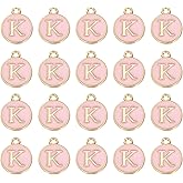 MECCANIXITY Pendants Letter Charm Initial Charm Double Sided Enamel Alphabet for Necklace Bracelet Earrings