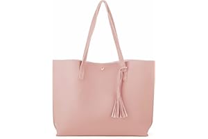 Nodykka Women Tote Bags Top Handle Satchel Handbags PU Faux Leather Tote Bag with Tassel Shoulder Purse
