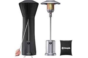 BROSYDA Patio Heater Covers, Heater Covers for Standing Heater, DustProof, Waterproof, Snow-Resistant, Outdoor Heater Cover with Zipper and Storage Bag(89H x 33D x 19B,Black)