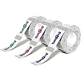 FLENVO D30 Transparent Color Label Maker Tape, 14x30mm (0.55 x 1.18 inch) Self-Adhesive Thermal Sticker Paper, 3-Roll Pack (Pink, Blue, Green), 210 Labels/Roll