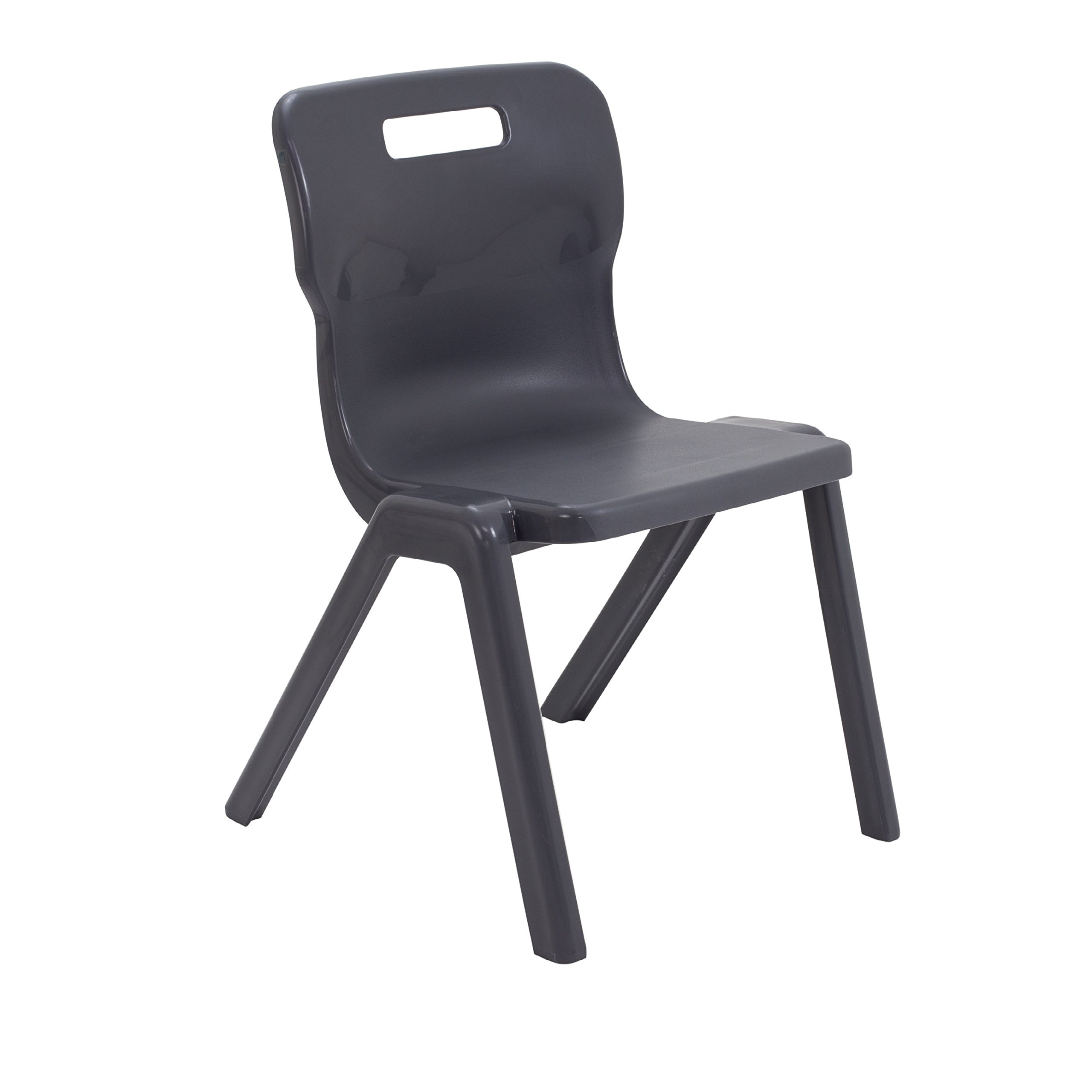 Titan One Piece Classroom Chair, Plastic, Charcoal, Size 6 for Ages 13+ Years