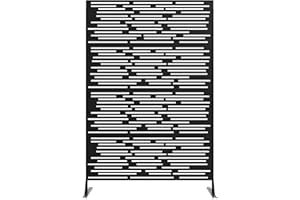 Garvee 70"X46" Metal Privacy Screen Panel, Freestanding Outdoor Decorative Fence, Weather Resistant Rustproof, Room Divider f