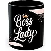 Boss Lady Ceramic Coffee Mug 11oz Girl Power Feminist Quote - Tea Coffee Mug with Comfortable Grip - Unique Fun Gift Cup for Office or Home - Vibrant Long-Lasting Print ID45211