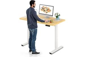 SANODESK Electric Standing Desk 40 x 24 Inches Whole-Piece Desktop Height Adjustable Stand Up Desk w/6-Button Controller Ergo