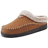 ATHMILE Mens Slippers Warm Moccasin Memory Foam House Shoes Indoor Outdoor Fuzzy Plush Lined Slippers for Home Bedroom