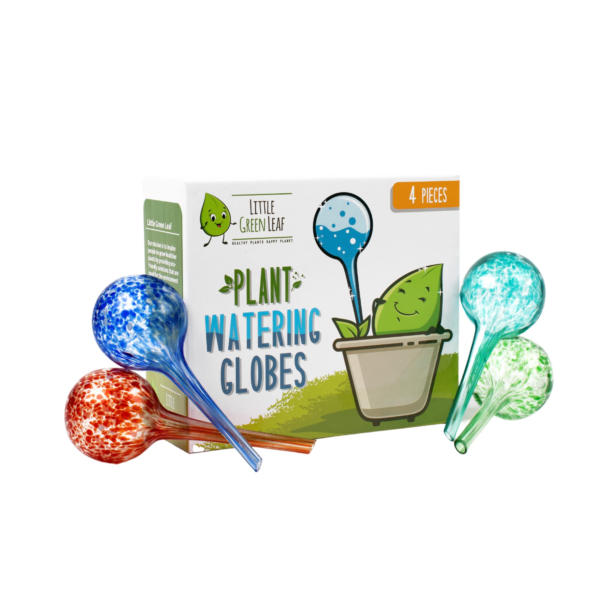 Photo 1 of LGL Plant Watering Globes - Automatic Self Watering Globes. Decorative Self Watering Planter Inserts Made From Hand-Blown Durable Glass. Self Watering Spikes to Support Plant Health. 4 Pack x 100ml.