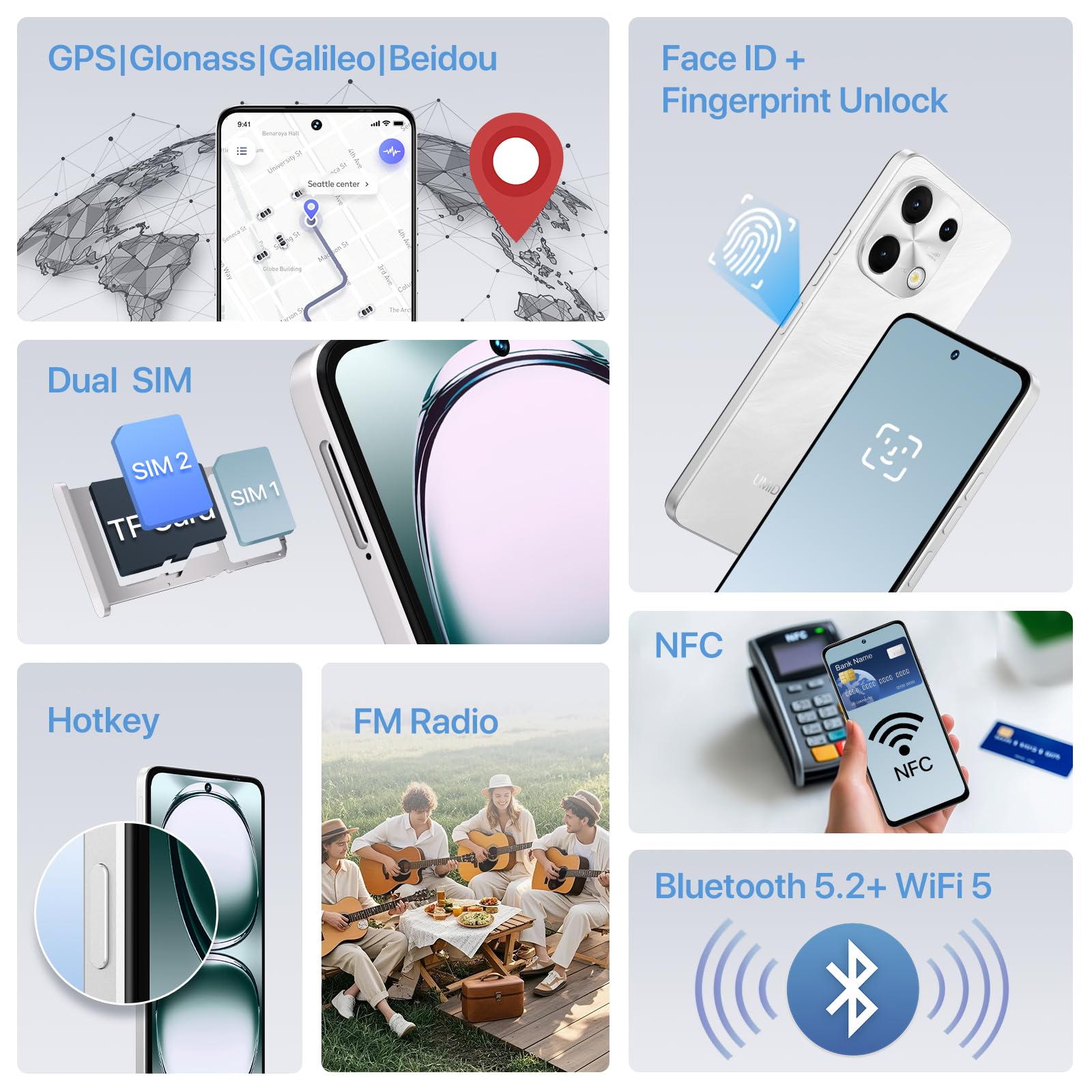 UMIDIGI Note 100 Mobile Phones, (2025) Android 14 Phone, 16(8+8) GB +256GB/1TB Smart Phone, 6.8