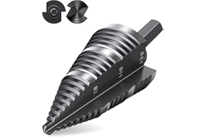 Lichamp M2 Step Drill Bit Impact, Genuine High Speed Steel Step Bit with 19 Step Sizes | 3/16 to 1-3/8 | for Cutting Holes On