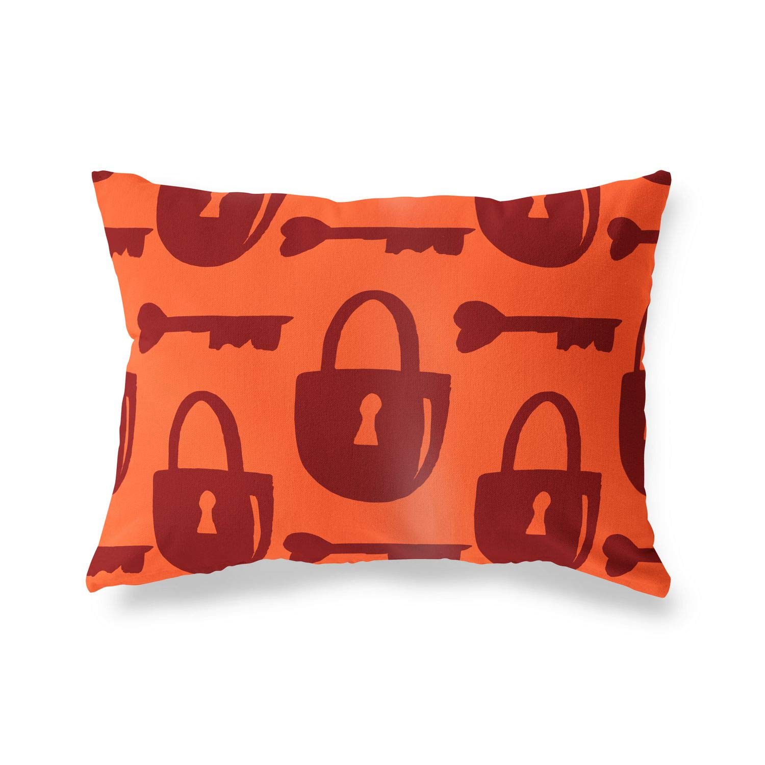 BonaMaison Decorative Cushion Cover, Orange Bordeux Throw Pillow Covers, Home Decorative Pillowcases for Livingroom, Sofa, Bedroom, Size: 45X60 Cm - Designed and Manufactured in Turkey