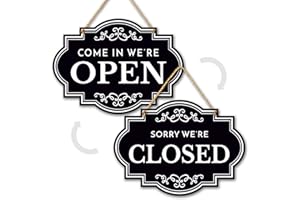 DIMARONGTON Open Closed Signs for Business - 11x8 Dibond Double Sided Come In Sign or Closed Sign with Rope - Business Open and Closed Sign for Door, Window - Open and Close Sign