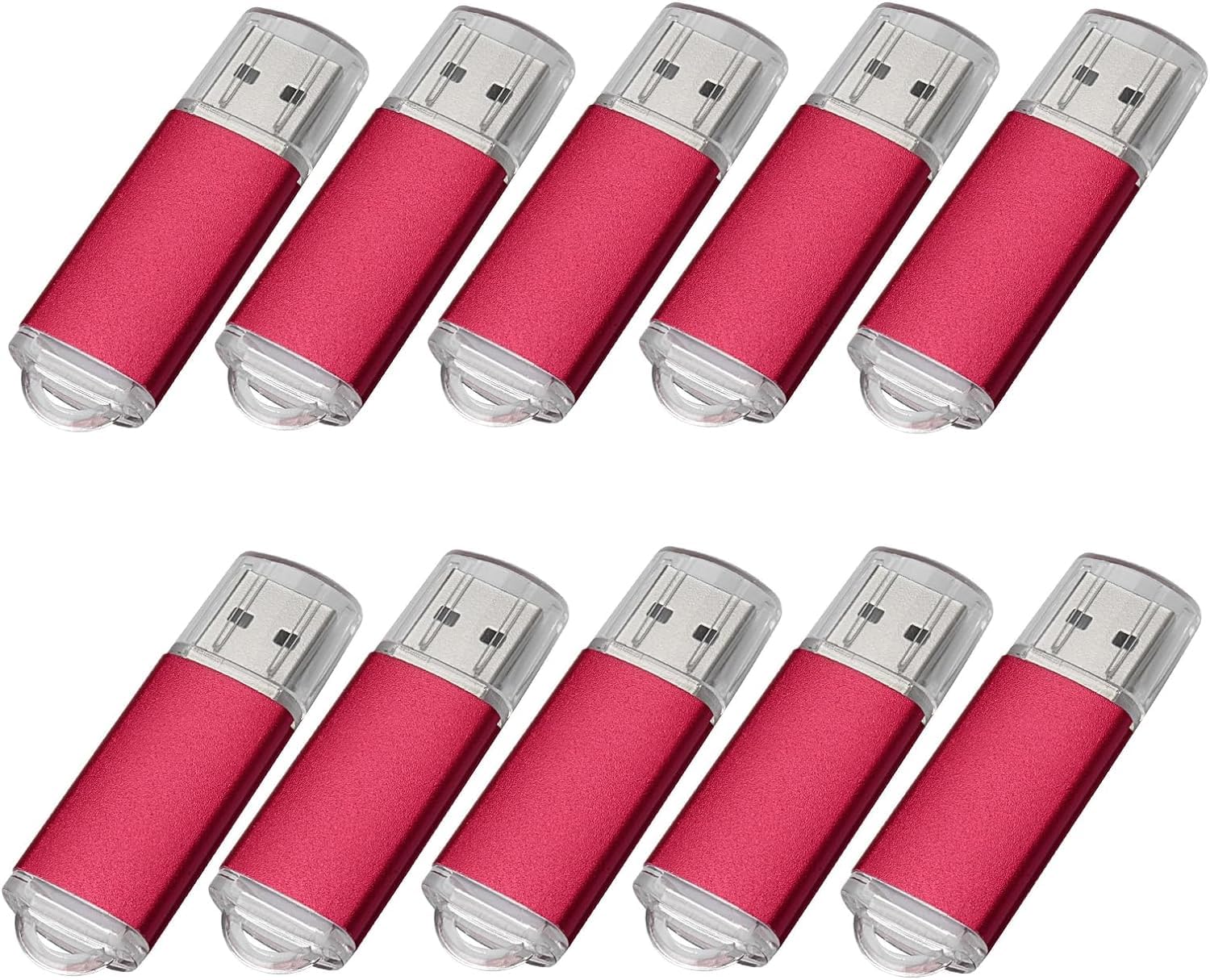 Yaxiny 10pcs USB 2.0 Flash Drive 128MB Red