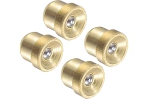 CoCud Brass Push Button Flange Grease Oil Cup, | 5mm Male Thread | Brass Ball Oiler Nipple - (Applications: for Lubrication System), 4-Pieces