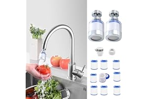 pzlobiet Sink Water Filter Faucet,Universal 360 ° Rotating Faucet Water Filter,Faucet Mount Filters for Bathroom Sink -Removes Chlorine Fluoride Heavy Metals for Home Bathroom & Kitchen(2 Pcs)