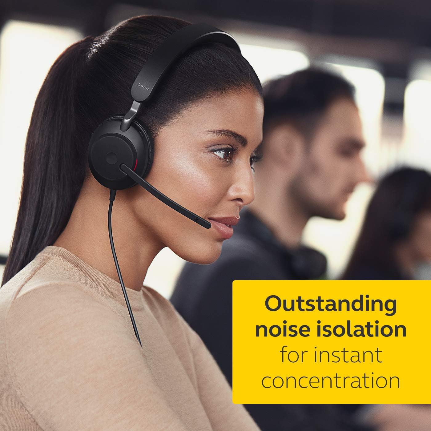 Jabra Evolve2 40 PC Headset, Noise Cancelling Microsoft Teams Certified Mono Headphones With 3-Microphone Call Technology - Image 4