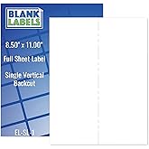 Full Sheet Address and Shipping Labels from Blank Labels - 8.5” x 11” - 1 Label Per Sheet - Permanent White Matte - Inkjet and Laser Guaranteed - Easy to Peel - Made in USA - 50 Sheets - 50 Labels