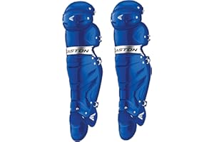 Easton Gametime Baseball Catchers Leg Guards | Intermediate | Royal | 2020 | Vented Shell for Ultimate Protection & Breathabi