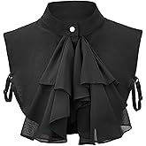 Eyibenlilan Women’s Ruffle Shirt Collar – Detachable Neck Ruffle Victorian Vintage Blouse Half Collar