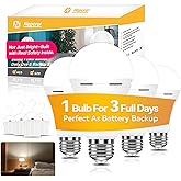 Neporal LITE PRO Rechargeable Light Bulbs, 2600mAh Large Battery Backup Light Bulbs, Socket Rechargeable Emergency Lights for Home, Hurricane Prepareness Item, E26/E27 (White-2600mAh)