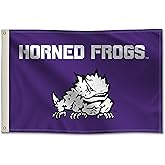 TCU Horned Frogs College Sports Printed Flag - NCAA Licensed - Super Polyester Knit - School Banner (Purple, White, Black) (2' x 3')