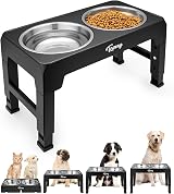Toozey Raised Dog Bowl Height Adjustable Elevated Bowls 2x1200ml Stainless