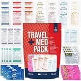 Travel Medicine Kit - 78-Piece TSA-Approved Urgent Care Kit Medication Pack for Flights, Cruises &amp; International Travel | Individually Wrapped OTC Medication Essentials