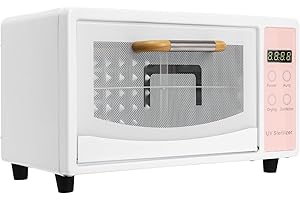 KREIAOER Sterilizer for Nail Tools, 10L Multifunctional Nail Tool Cleaning Machine, Nail Tool Sterilizer with UV & 167℉ Hot Air, Adjustable Tiers, LED Display, For Hair, Salon, Spa, Nail, Salon (Pink)