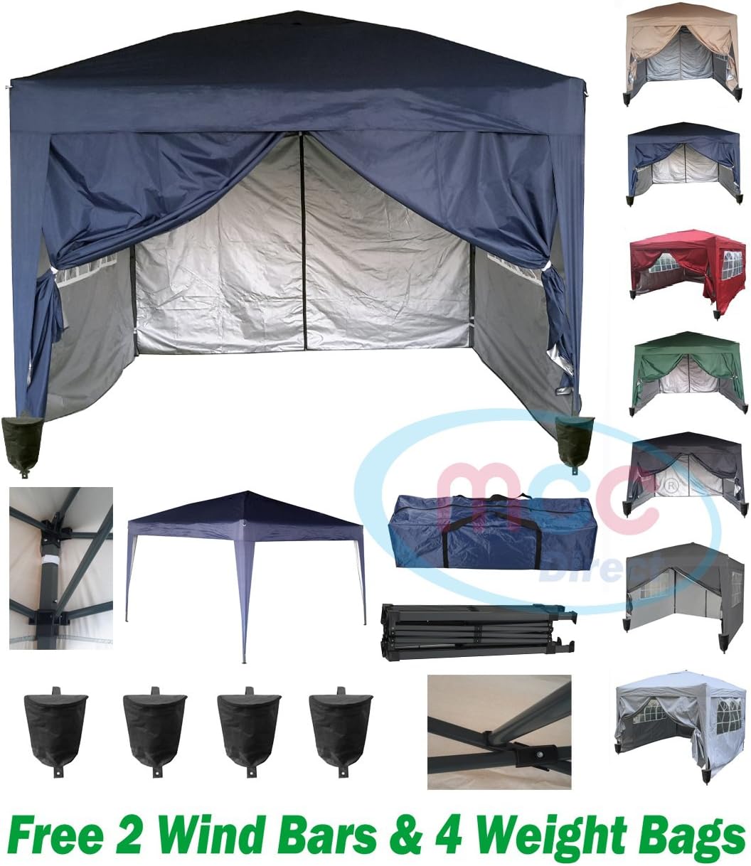 3x3m Pop-up Gazebo 2 Windbars waterproof coating l