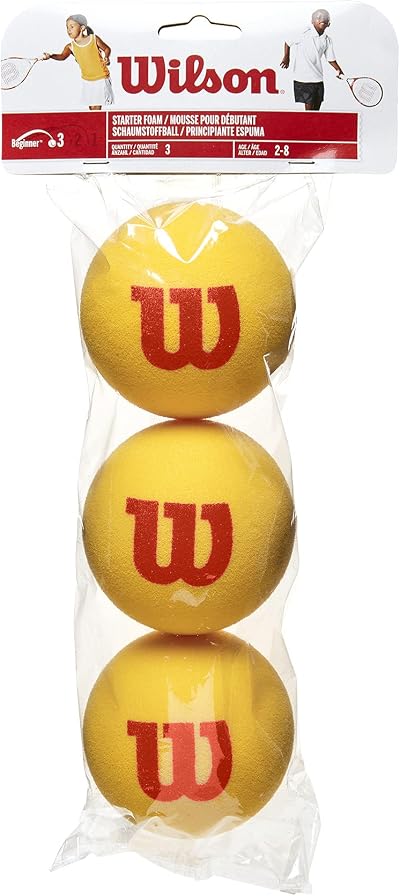 Wilson Kids Starter Foam Tennis Balls Pack of 3 Yellow One Size