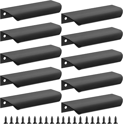 Malimali 10 Pack Matte Black 120mm Kitchen Cupboard Handles 96mm Centers