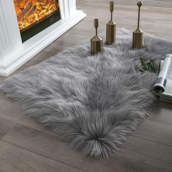 Amazon Com Ashler Ultra Soft Fluffy Area Rug Faux Fur Sheepskin