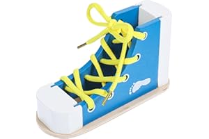 Heclia Shoe Ties Practice for Kids Learn to Tie Shoes with Wooden Lacing Sneaker Shoelaces Learn to Tie a Shoe Educational Toy Safe & Reusable Shoelace Tying Toy Teaching Kit for Kids