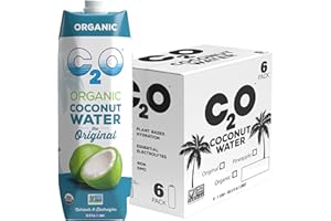 C2O - Organic Coconut Water, The Original Flavor (6 Pack) - Made with Fresh Coconut Water - Plant Based, Non GMO - Natural Hydration, Essential Electrolytes, & Potassium - 6 Tetra Packs, 33.8 FL OZ